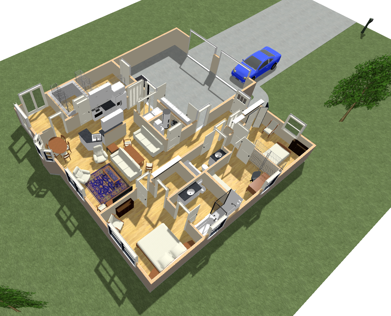 A 3d view of the house used during design phase.